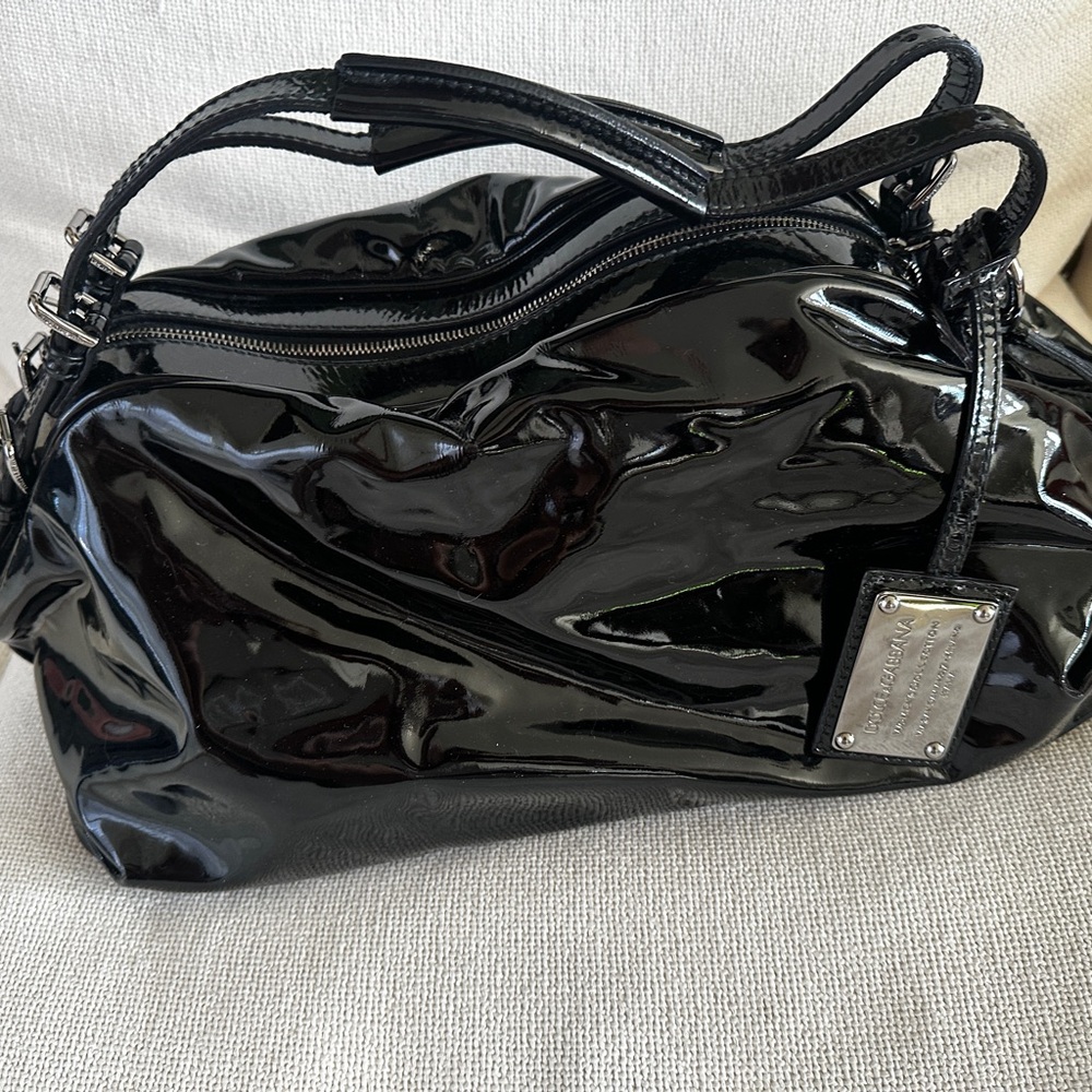 Dolce & Gabbana Glossy Black Shoulder Bag